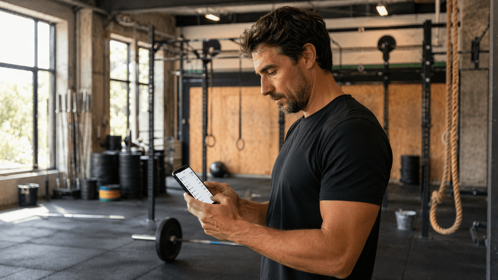 Coach de CrossFit en Argentina usando software de gestión de atletas en celular