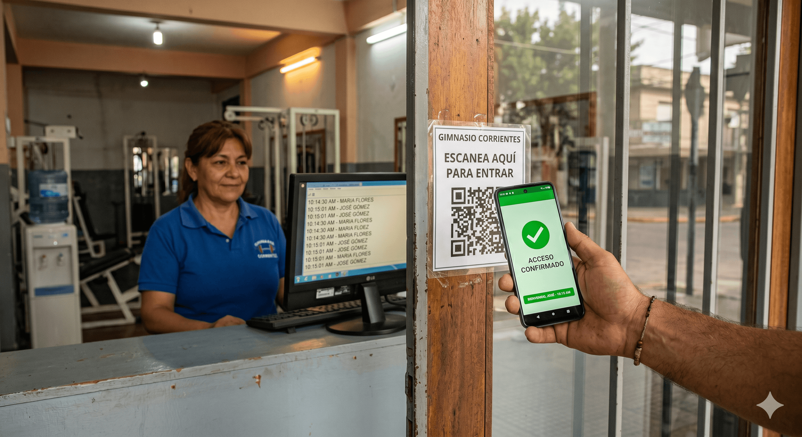 Proceso de digitalización de gimnasio en Argentina con QR y Mercado Pago en celular
