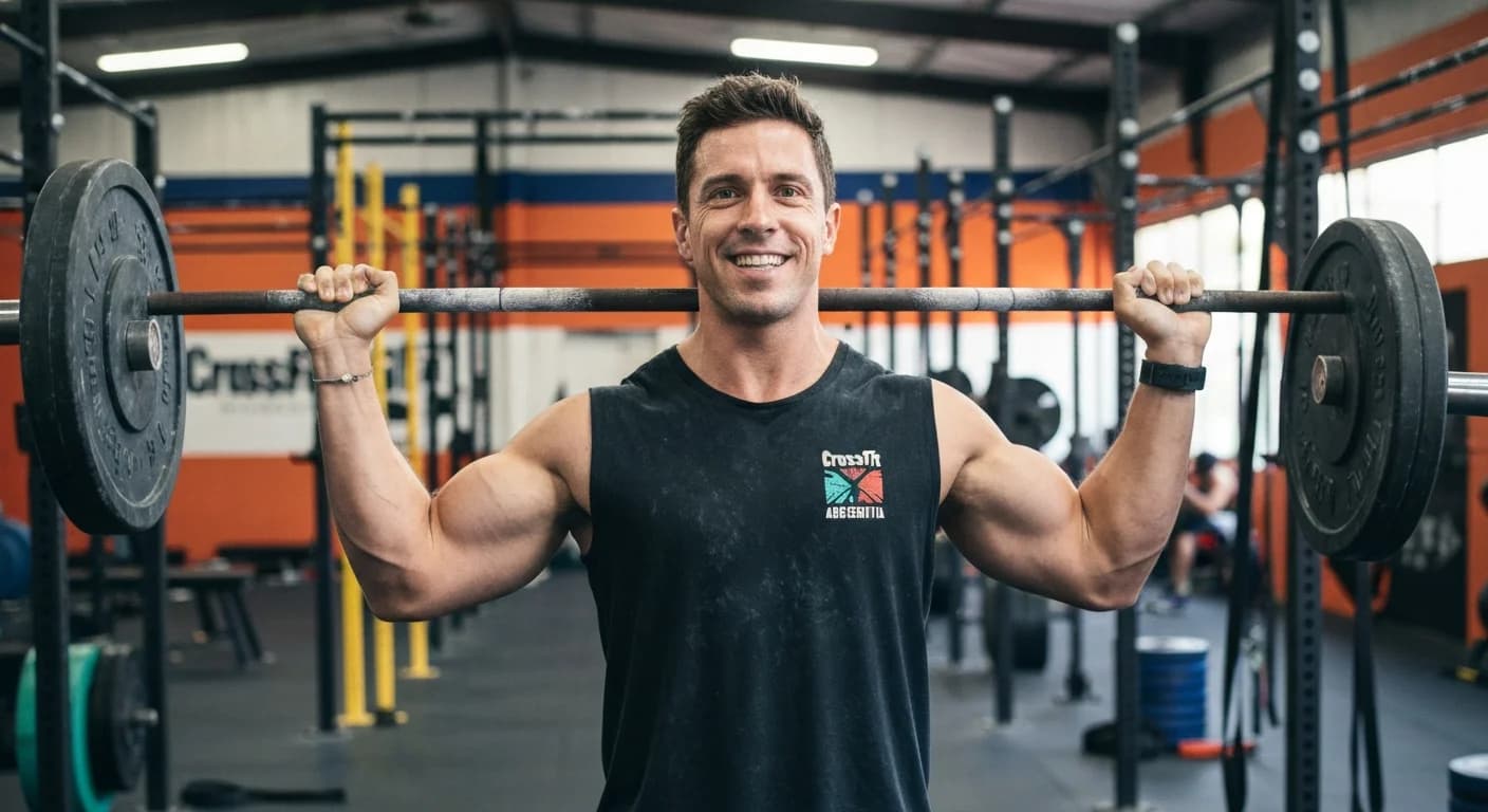 Dueño de box de CrossFit en Argentina revisando métricas de gestión en una tablet.