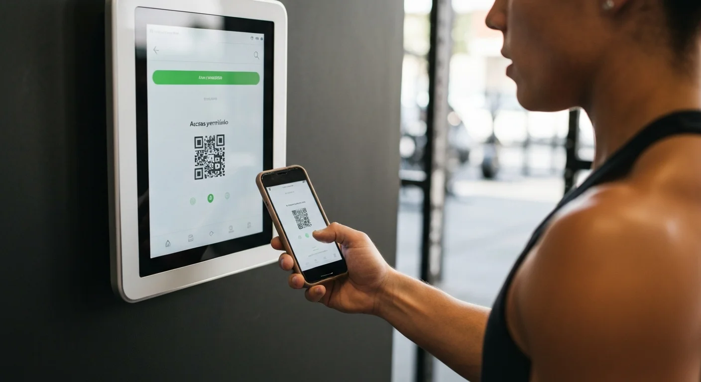 Socio realizando el check-in con código QR en un sistema de gestión para box de CrossFit.