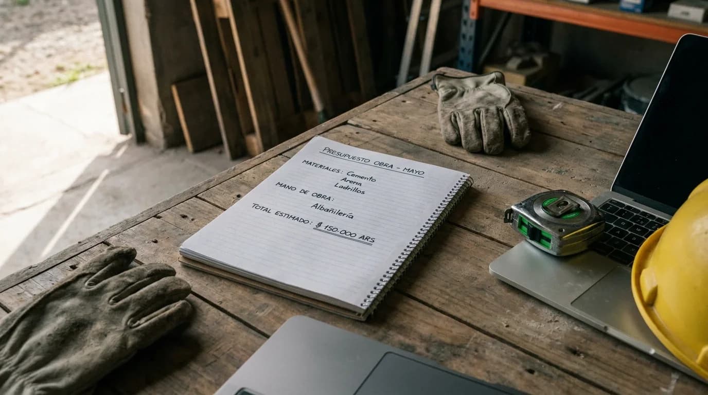 Presupuesto de apertura del box en un cuaderno