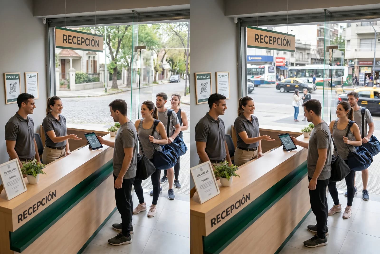 Tesorero del club revisando las cuotas sociales en el panel